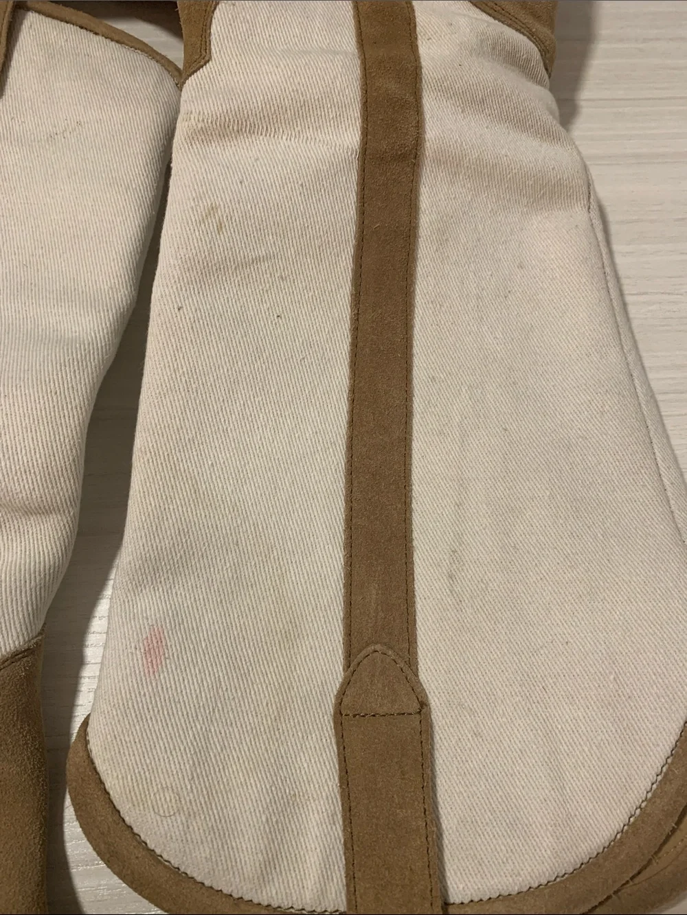 Urban Outfitters UO Leslie Tall Cowboy Boots in Tan and Cream